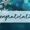 graphic with snowflakes and the word Congratulations