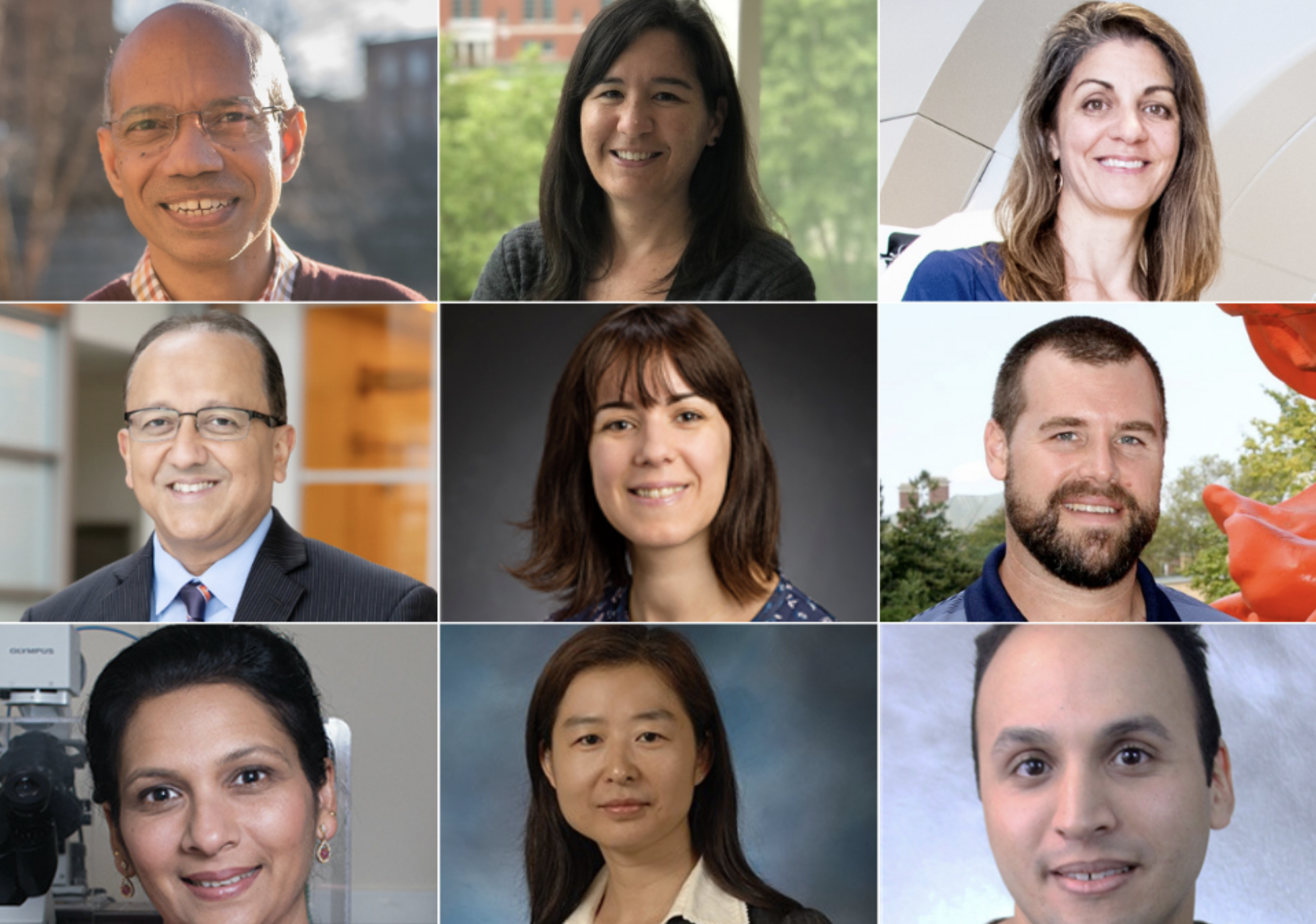 Top row, left to right: M. Taher Saif, Shannon Sirk, Kimberly Selting; Middle row: Rashid Bashir, Cecilia Leal, Jason Ridlon; Bottom row: Supriya Prasanth, Hua Li, Mohammed El-Kebir