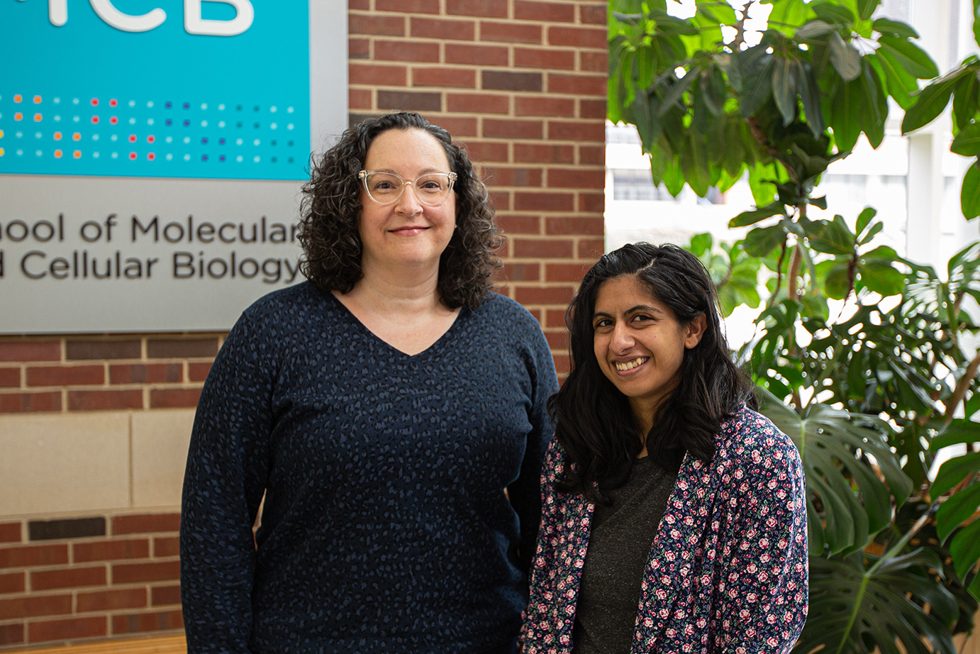 Microbiology professor Cari Vanderpool and PhD student Sabrina Abdulla