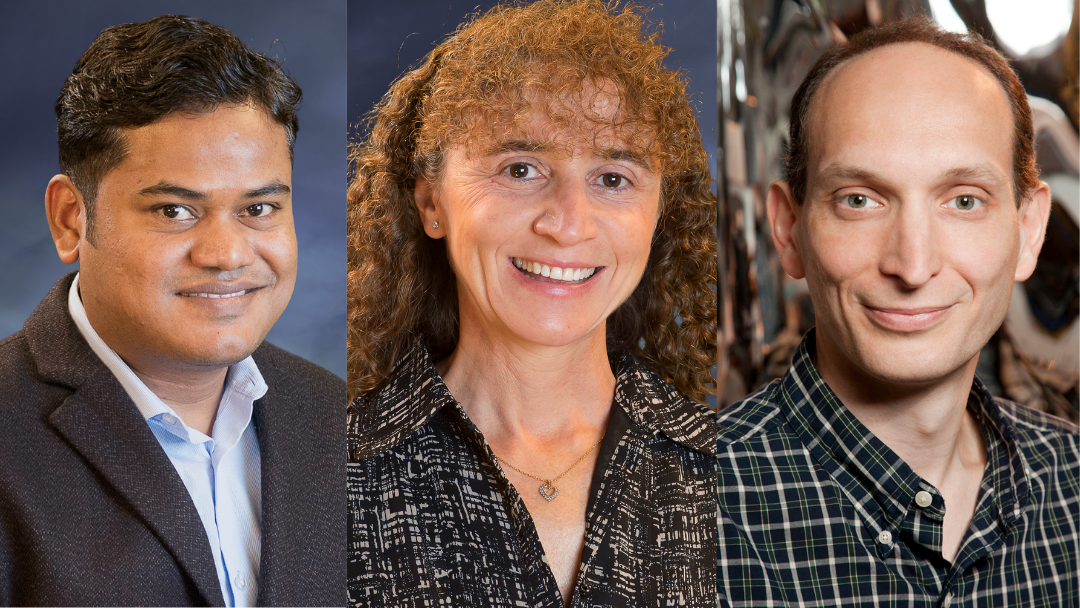 From left: Pramod Kumar, postdoctoral researcher; Gisela Cymes, research scientist; and Claudio Grosman, professor and department head