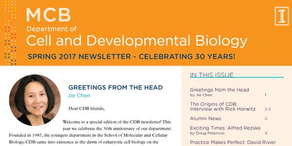 screenshot of 2017 newsletter