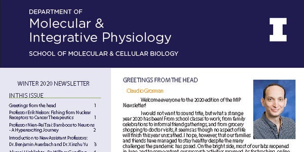 image of page 1 of 2020 newsletter