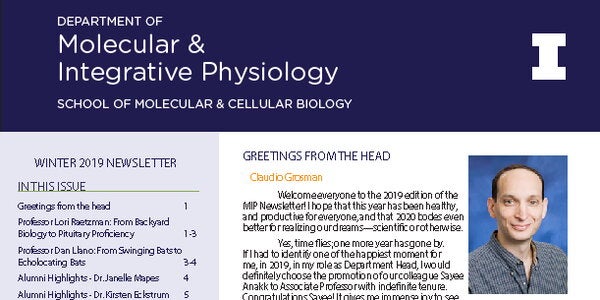 cover page of 2019 newsletter