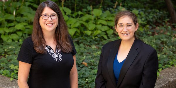 Professor Lori Raetzman (left) and PhD student Rachel Gonzalez. Photo by L. Brian Stauffer