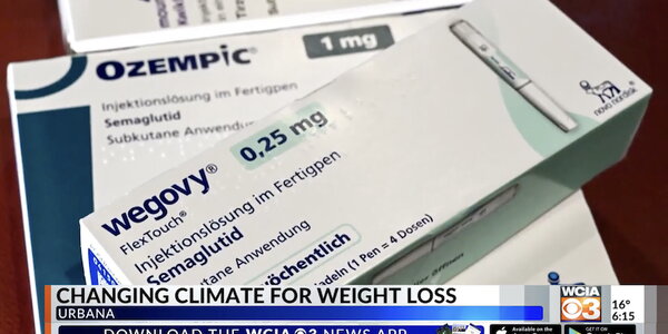 screenshot of a TV report about weight loss drugs