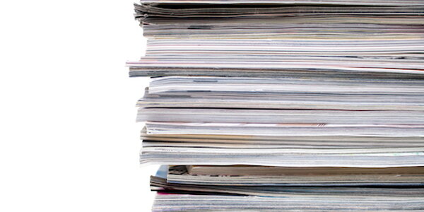 large stack of magazines