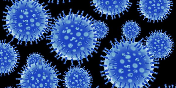 rendering of flu virus