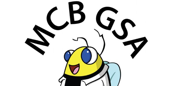 logo of bee with text of mcb graduate students association