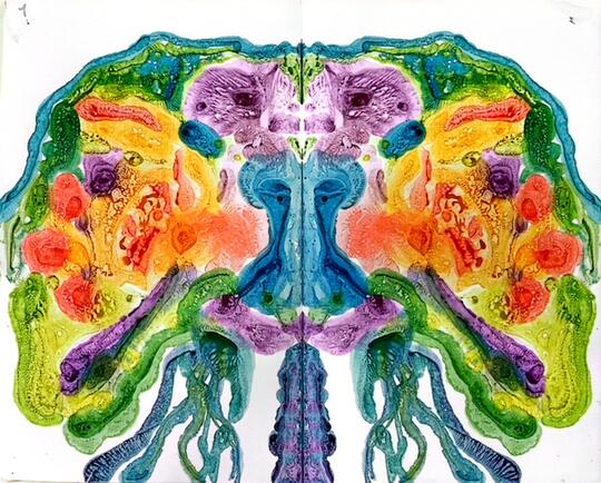 Heat map of consciousness watercolor painting
