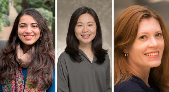 Headshot collage of Nayab Abidi, Felicity Hsu, and Rachel Smith-Bolton