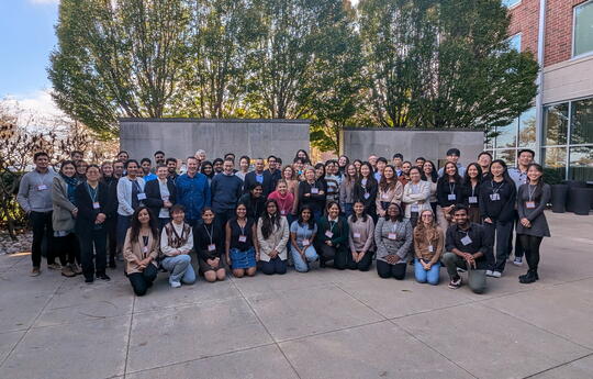 Participants in the 2024 CDB retreat gather on Nov. 16 outside the I Hotel and Conference Center.