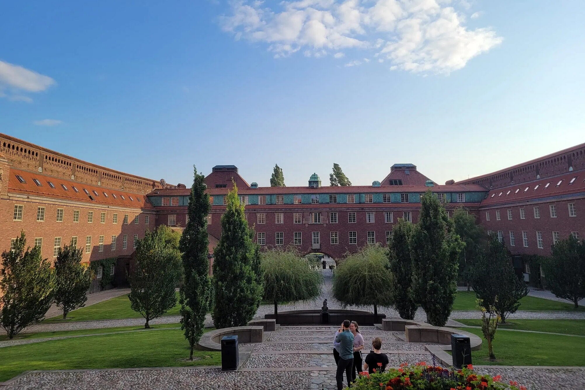 Center of KTH campus on a late sunny day. 