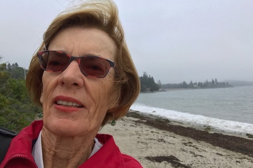 Jeanne Goldberg at a beach