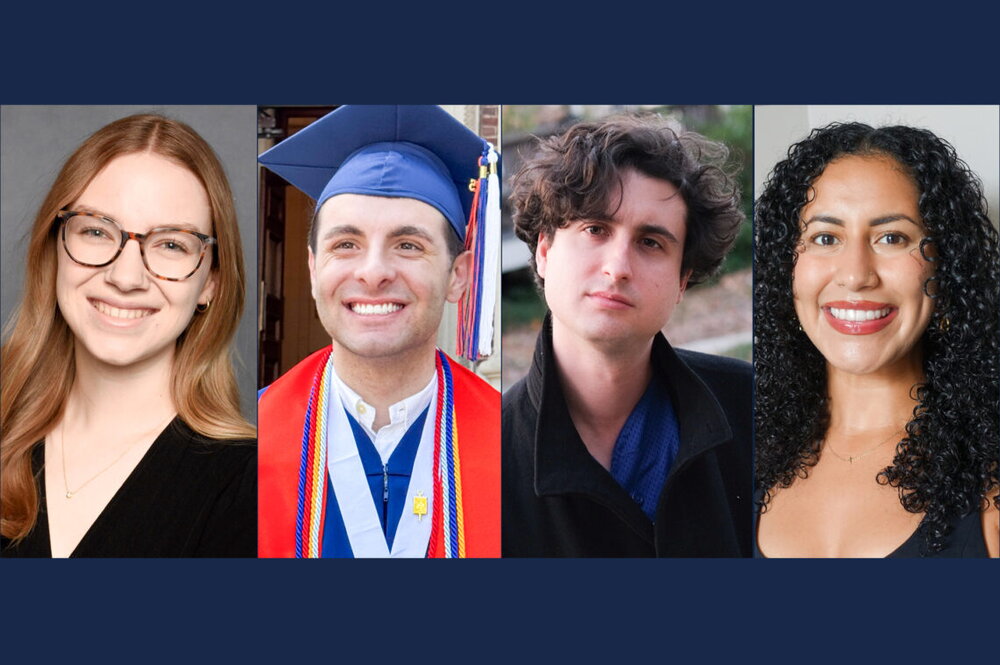 two female and two male college students