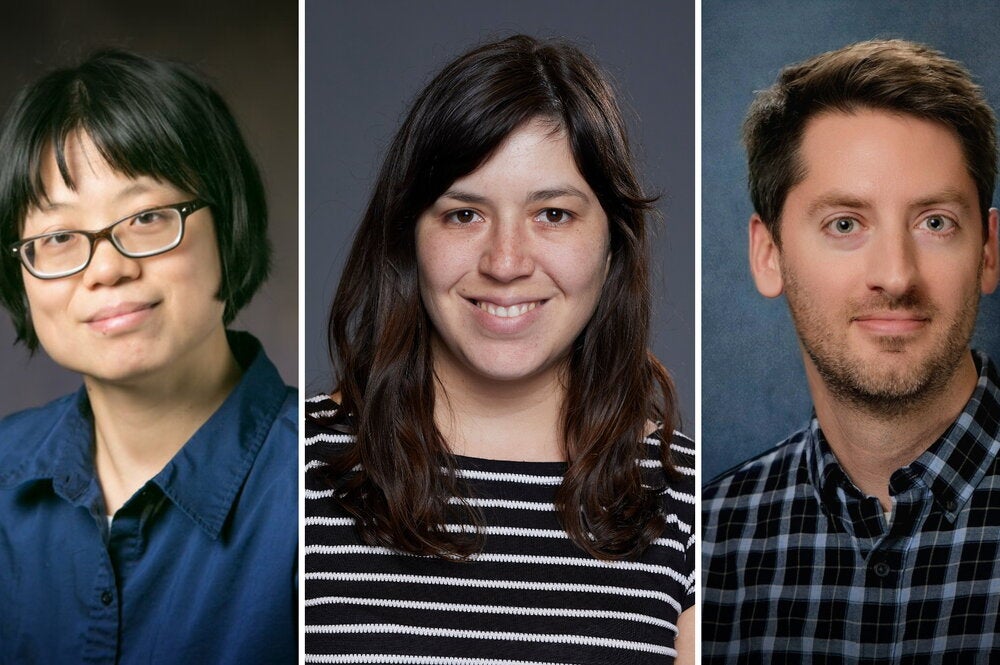 Headshots of Xin Li, Pamela Martinez, Kevin Van Bortle