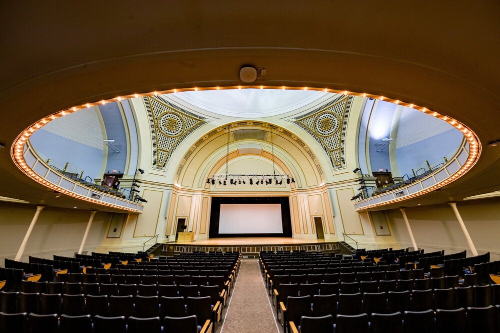 The interior of Foellinger Auditorium