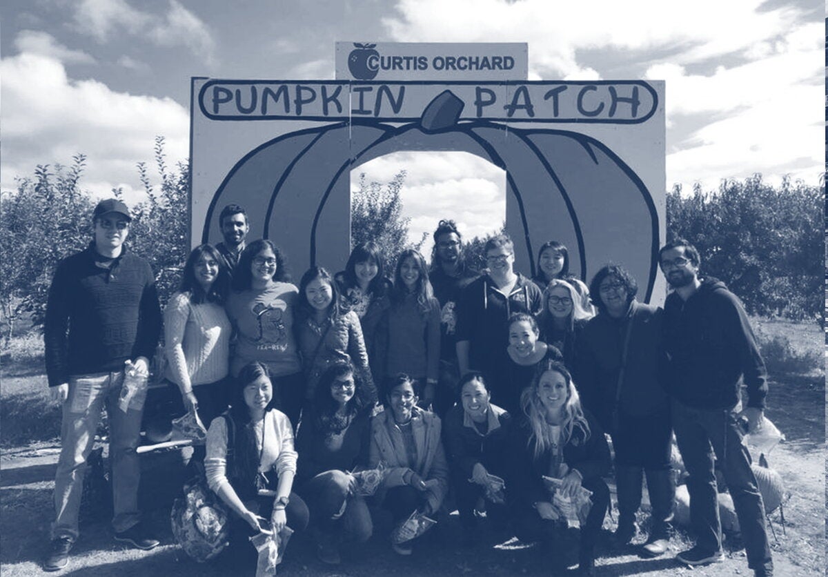 graduate students at curtis orchard