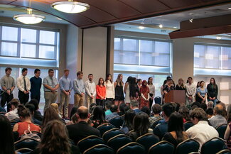 Students on stage