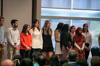 Students on stage