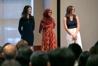 Students on stage