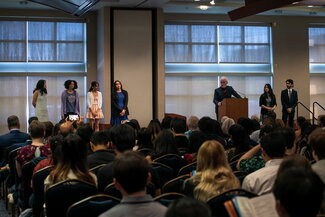 Students on stage