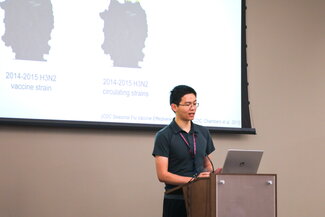 Student delivers oral presentation