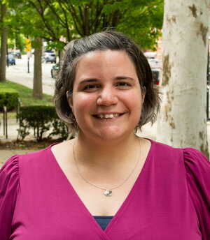 Alison Neff headshot taken outside Burrill Hall