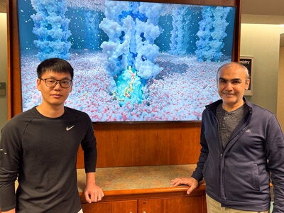 Li and Tajkhorshid with their lipid transport image.