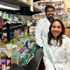 Pallob Barai and Reean Abdullah at the lab bench