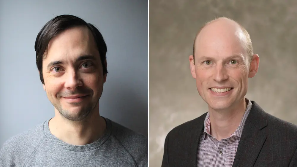 From left to right, headshots of Chris Brooke and Erik Nelson