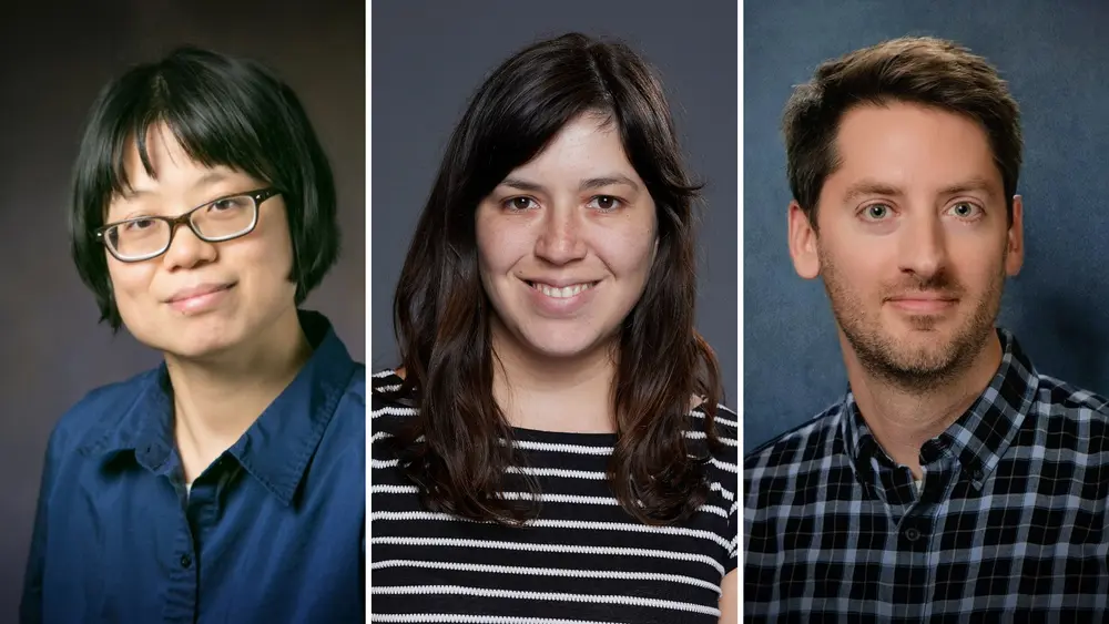 Headshots of Xin Li, Pamela Martinez, Kevin Van Bortle