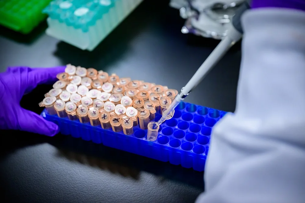 Hand using a pipette 