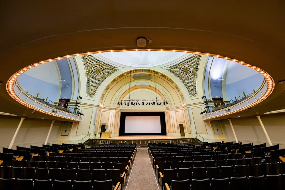 The interior of Foellinger Auditorium