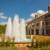 Water fountain next to Alice Campbell Alumni Center.