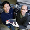 David Shapiro, professor of biochemistry, right, and doctoral student Xinguo Jiang