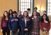 Undergraduate and graduate students participants and mentors with the Merit Program Professional Network Class gather at a year-end celebration in the Illini Union in December 2022.