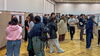 students view posters of research 